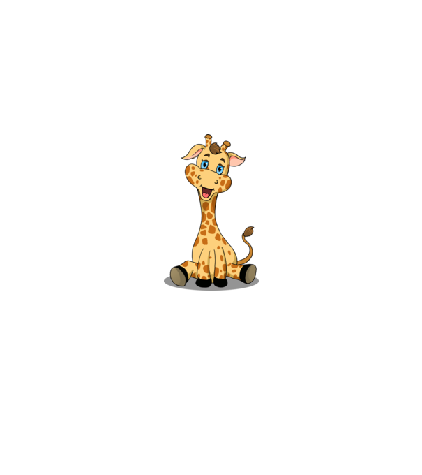 Cute giraffe model alb pe tricou