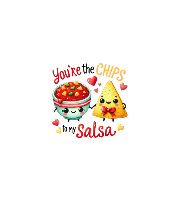 Chips to my Salsa model alb pe tricou