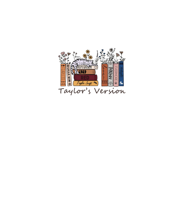 Eras tour books color cat model alb pe tricou