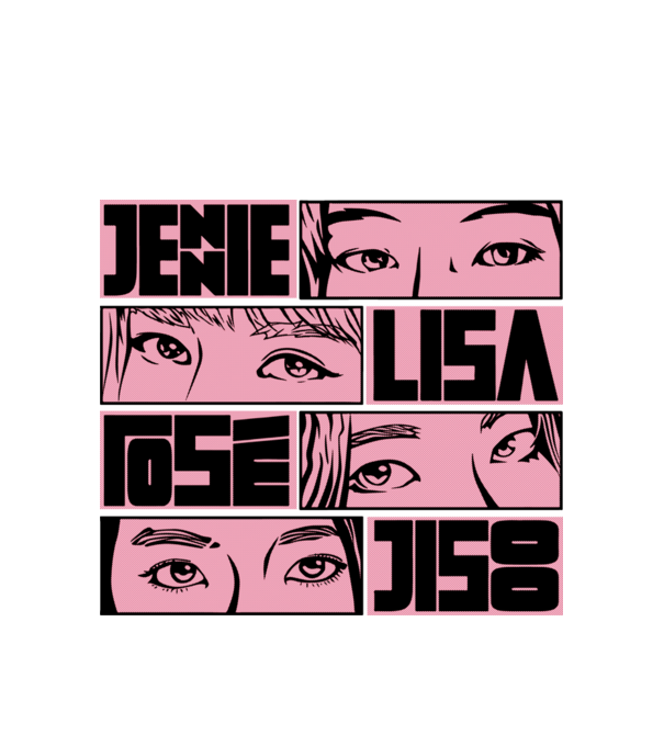 BlackPink manga model alb pe tricou