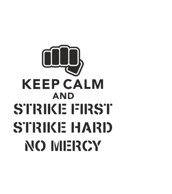 Keep calm and strike first cobra kai model albastru deschis pe tricou
