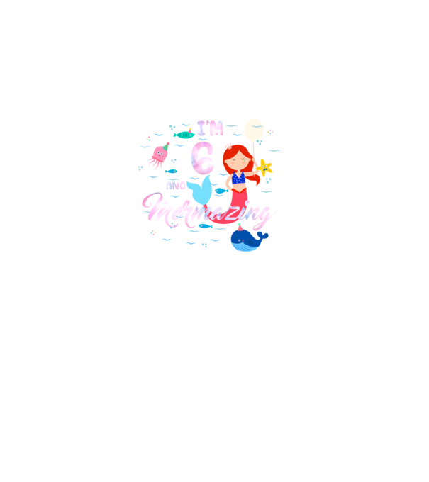Mermazing Birthday 6 model negru pe tricou