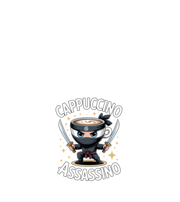 Cappuccino Assassino model alb pe tricou