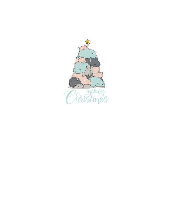 Meowy Christmas model turcoaz pe tricou