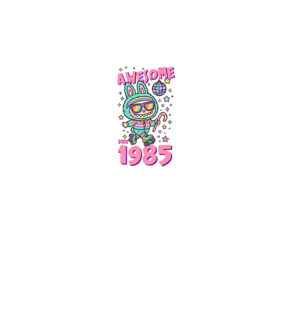 Awesome since 1985 - Labubu model negru pe tricou
