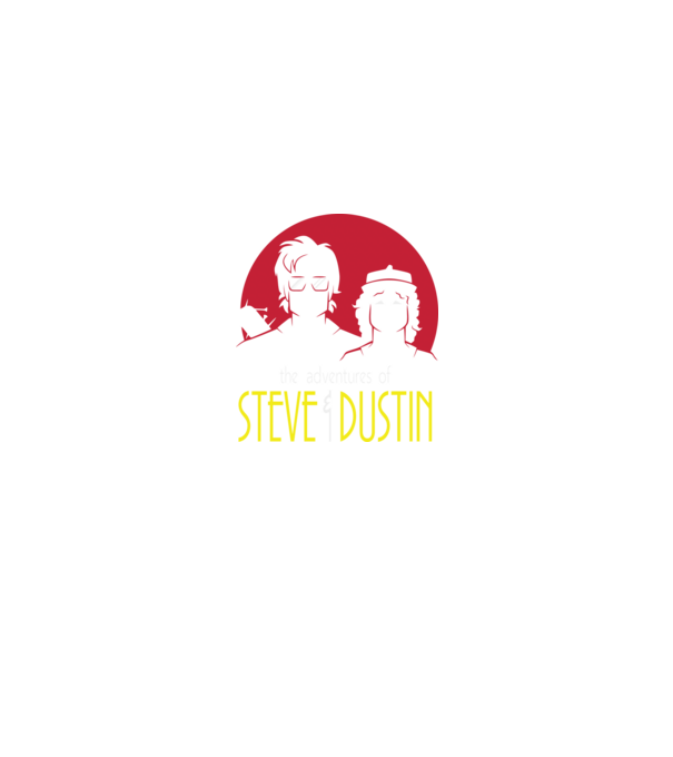 steve and dustin model negru pe tricou