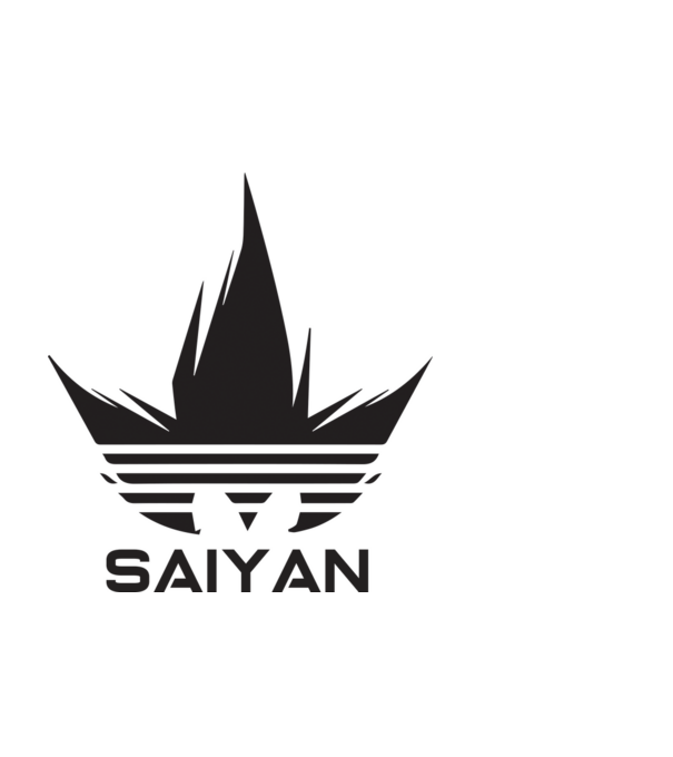 saiyan logo model negru pe tricou