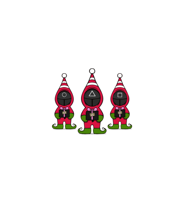 merry squid game model negru pe tricou