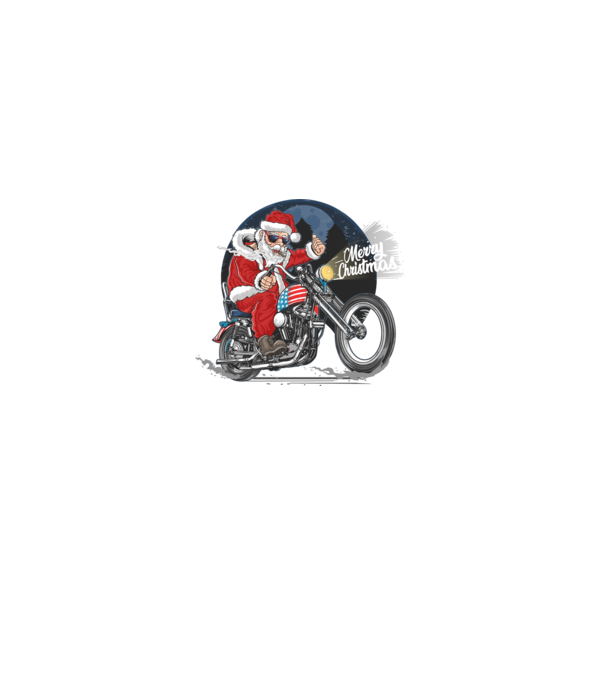 Santa Motocicletă Merry Christmas model negru pe tricou