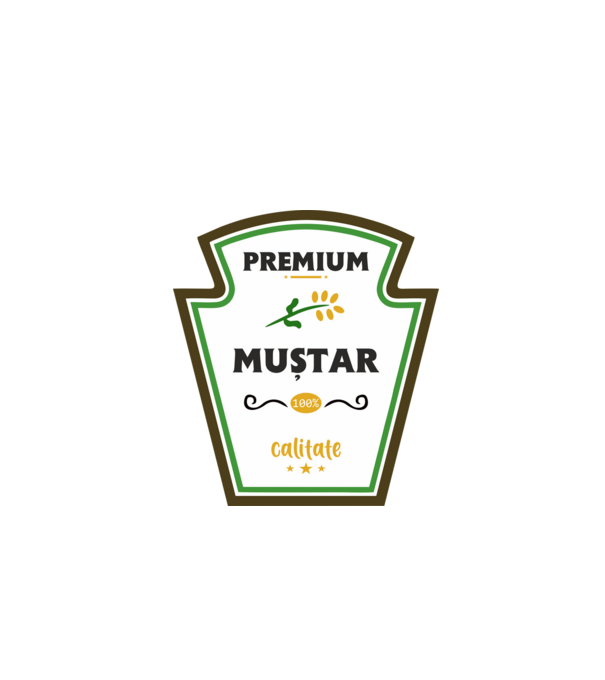 muștar premium - calitate model gri pe tricou