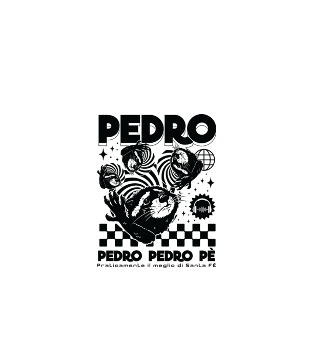 Pedro techno model alb pe tricou