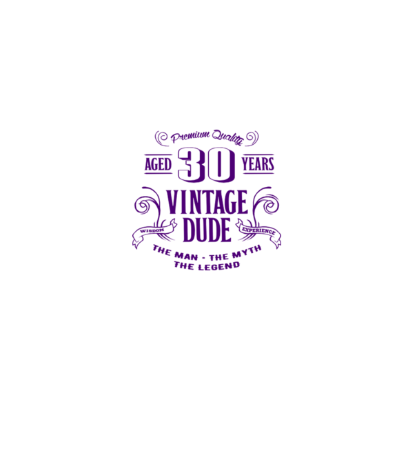 Vintage Dude - 30 model alb pe tricou