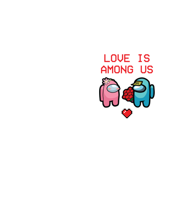 Among us love model galben neon pe tricou