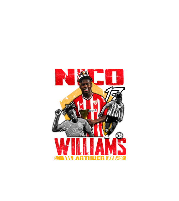 Nico Williams tribute model negru pe tricou