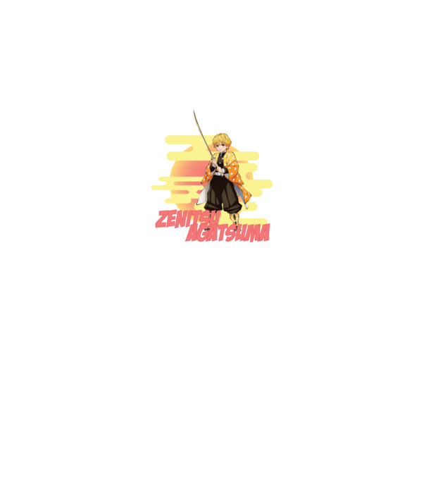 Demon Slayer Zenitsu model alb pe tricou