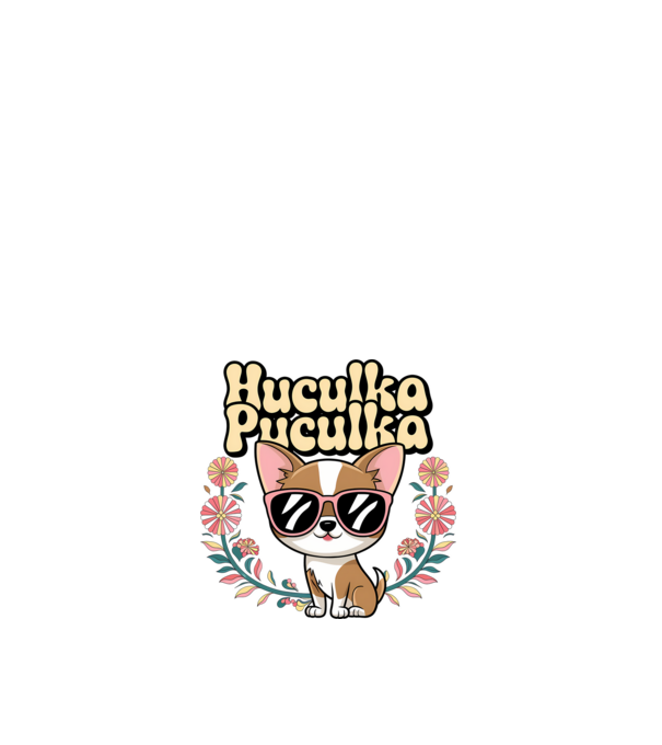 Huculka Puculka câine 1 model alb pe tricou
