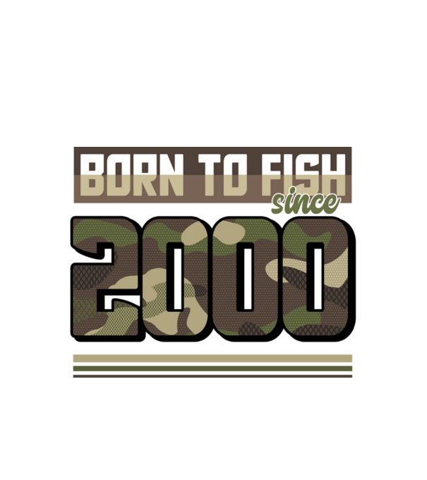 Born to fish since 2000 model alb pe tricou