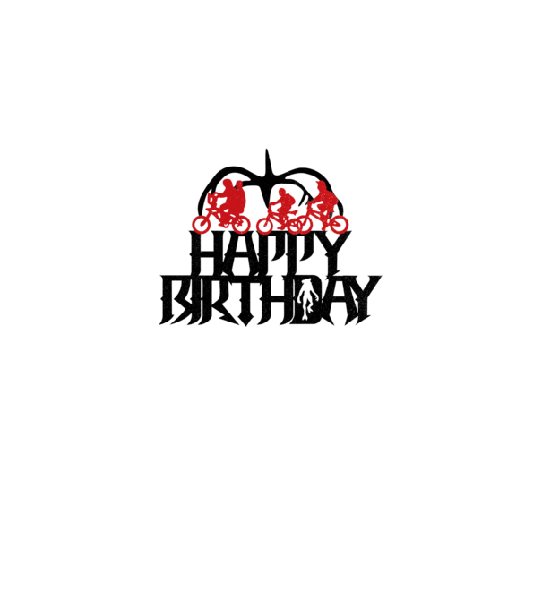 happy birthday stranger things model alb pe tricou