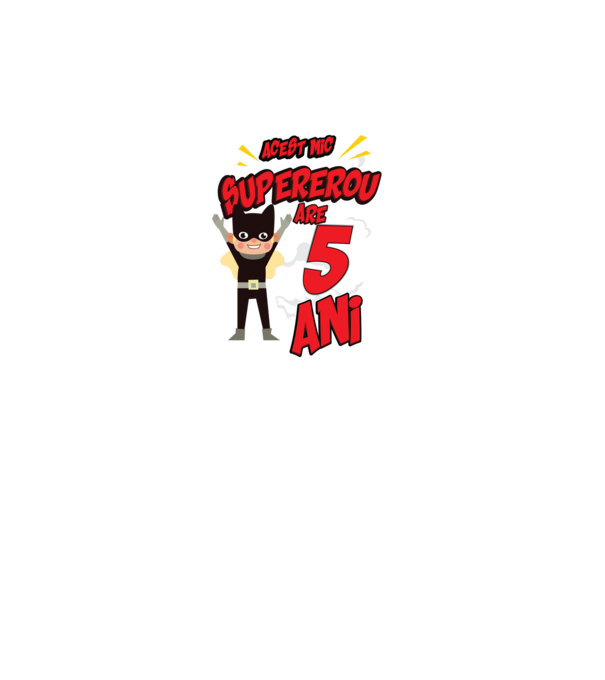 Acest mic supererou are 5 ani model turcoaz pe tricou
