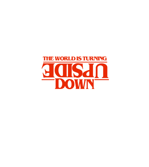 the world is turning upside down model negru pe tricou