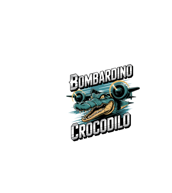 Bombardino Crocodilo 2 model negru pe tricou
