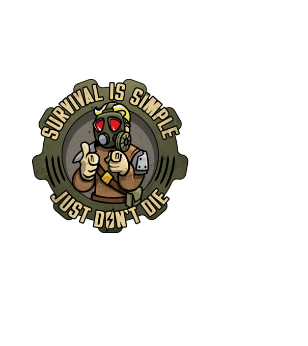 Survival model negru pe tricou