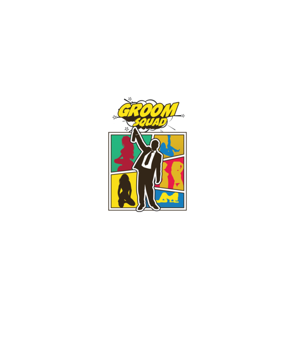 Comic Groom Squad model gri pe tricou