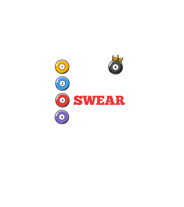 Aim swear shoot repeat - biliard v2 model negru pe tricou
