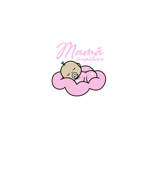 Mamă începătoare model alb pe tricou