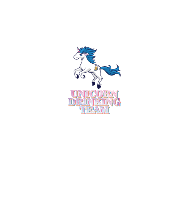 Unicorn drinking team model alb pe tricou
