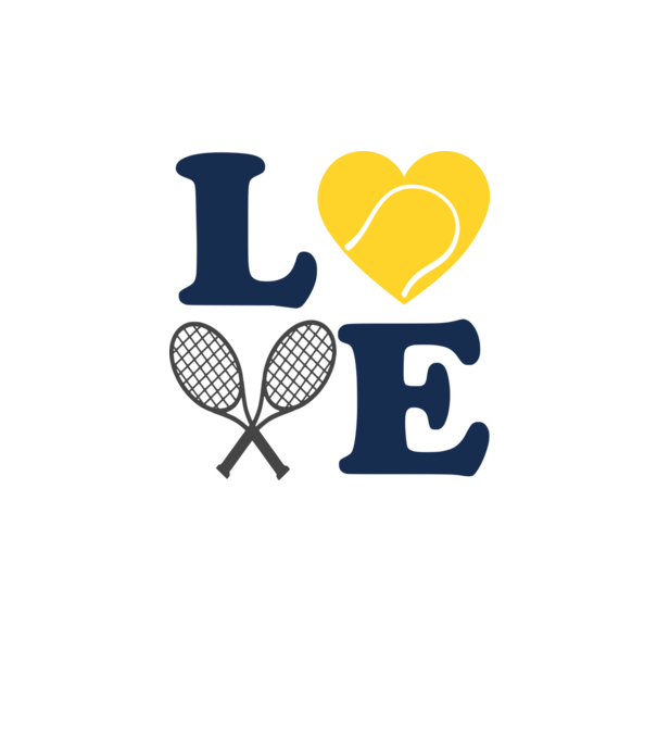 LOVE Tennis model alb pe tricou