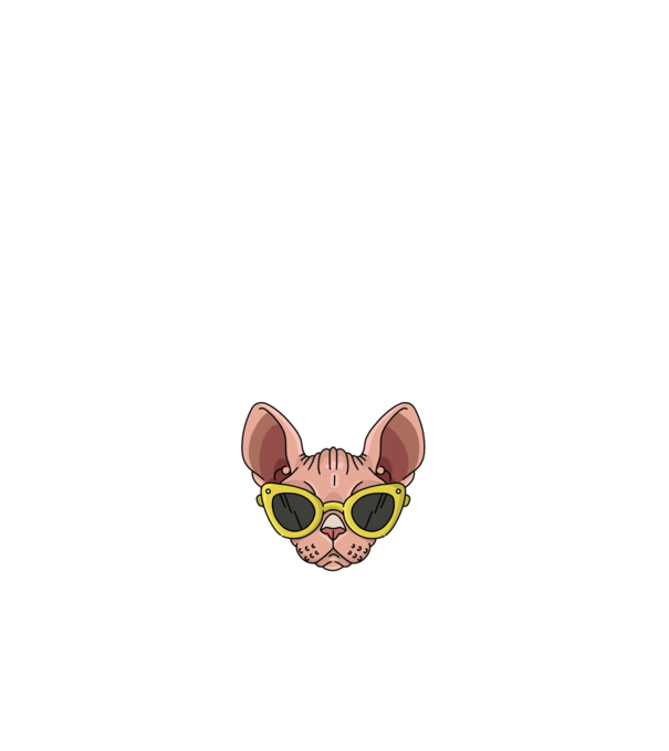 cool cats have no hair model negru pe tricou
