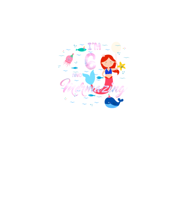 Mermazing Birthday 6 model negru pe tricou