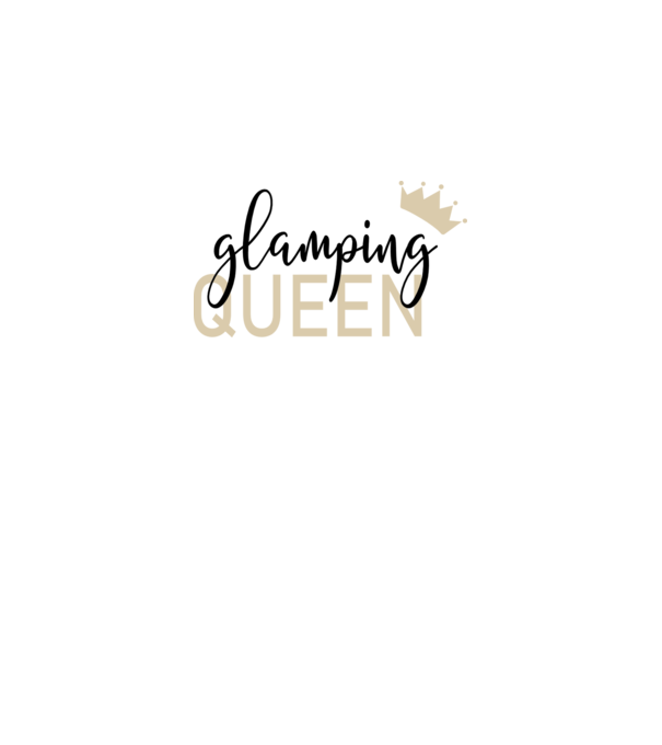 Glamping queen model alb pe tricou