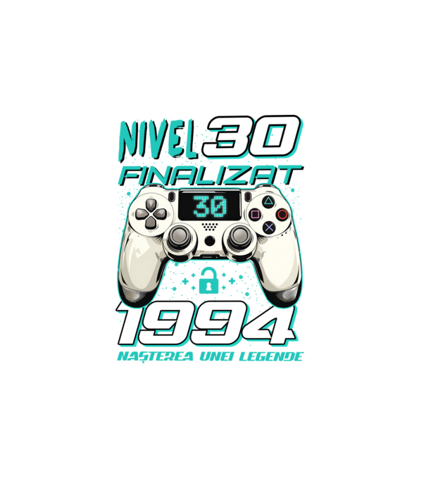 Nivel finalizat 30 1995 model alb pe tricou
