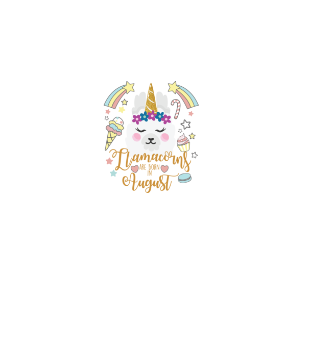 Llamacorns are born in August model alb pe tricou