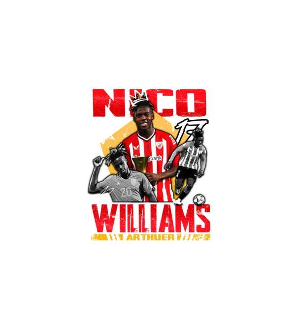 Nico Williams tribute model negru pe tricou