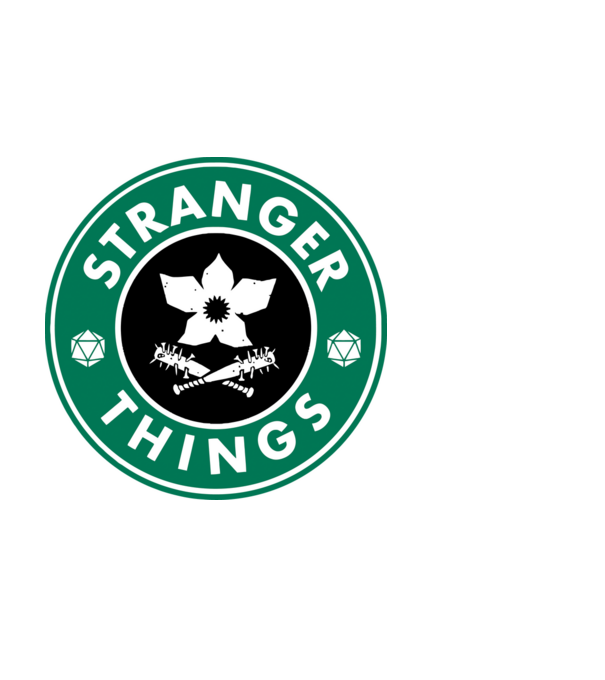 stranger things starbucks model alb pe tricou