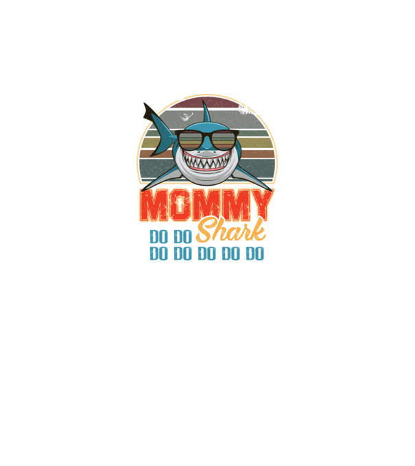 Mommy Shark model negru pe tricou