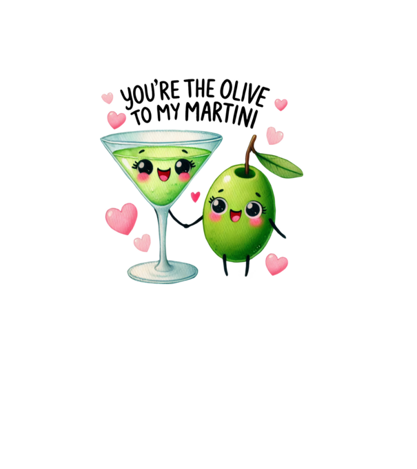 Olive to my Martini model alb pe tricou