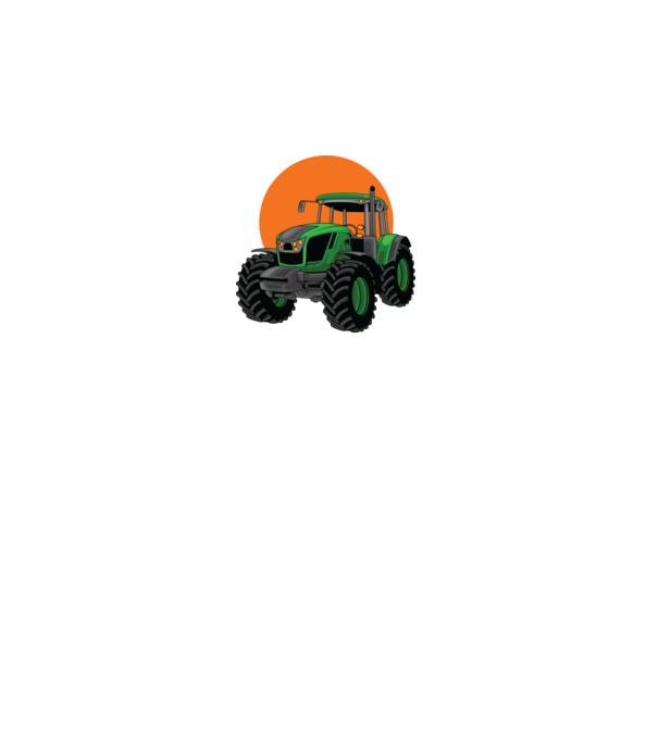 TRACTOR model alb pe tricou