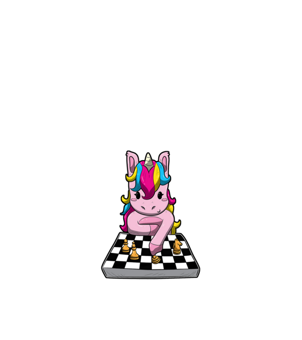 Chessicorn model negru pe tricou