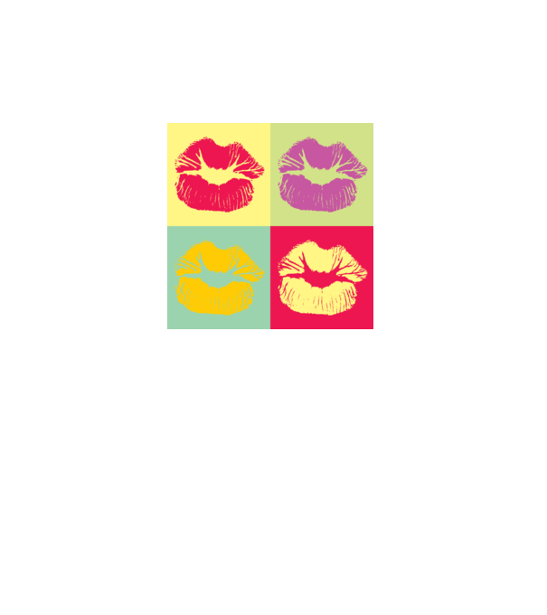 Pop Art Kiss model gri pe tricou
