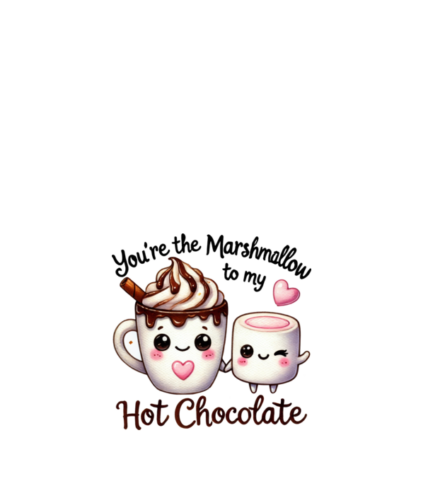 Marshmallow to my Hot Chocolate model alb pe tricou