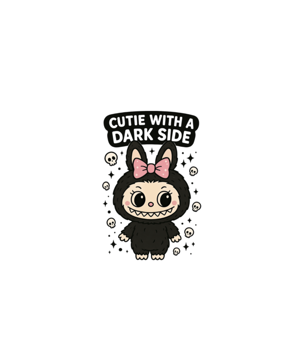 Cutie with a dark side model alb pe tricou