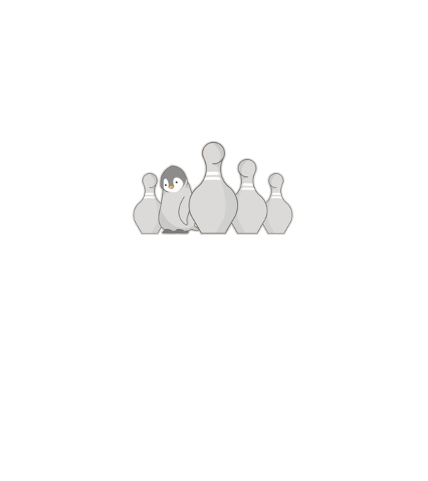 Bowling pinguin model alb pe tricou