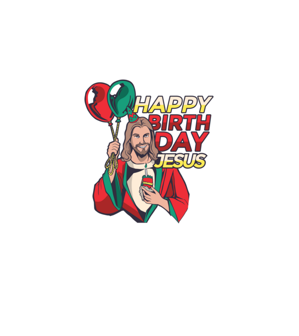 Happy Birtday Jesus! model negru pe tricou