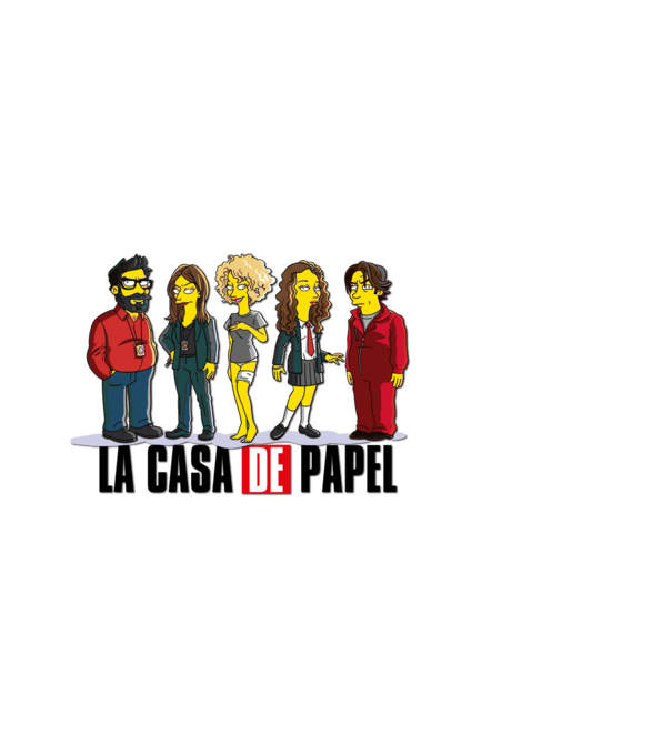 la casa de papel simpson model negru pe tricou