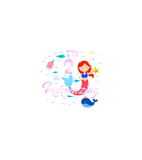 Mermazing Birthday 2 model negru pe tricou