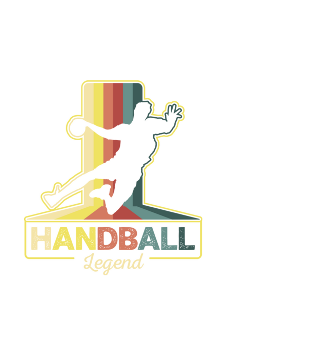 Retro Handball legend model negru pe tricou